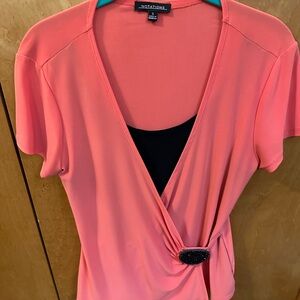 Notations Coral Wrap Top